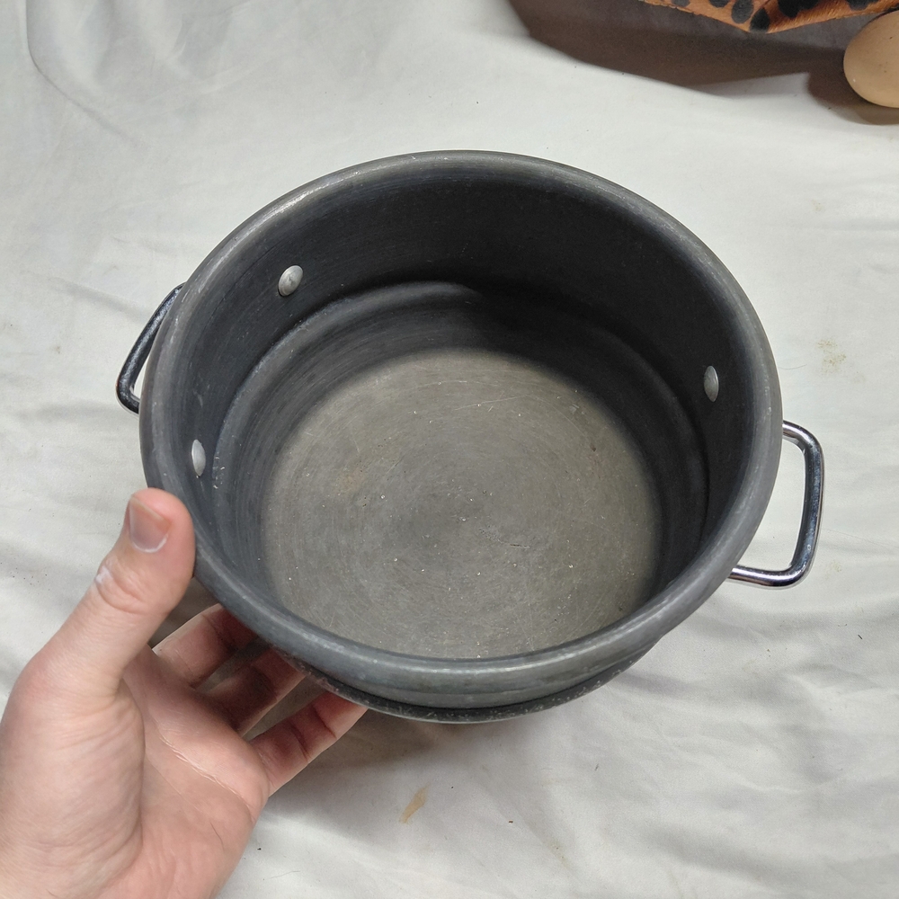 vintage heavy-duty Commercial Cookware or Calphalon hard-anodized aluminum steam